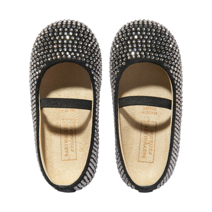 Babywalker Black Swarovski Crystal Ballet Flats