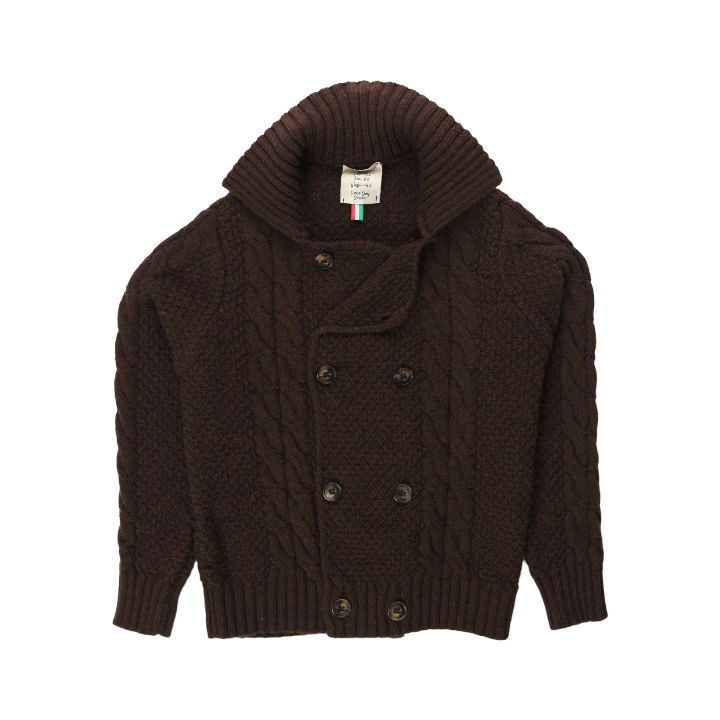 Boy Double Breasted Knitted - Burgundy