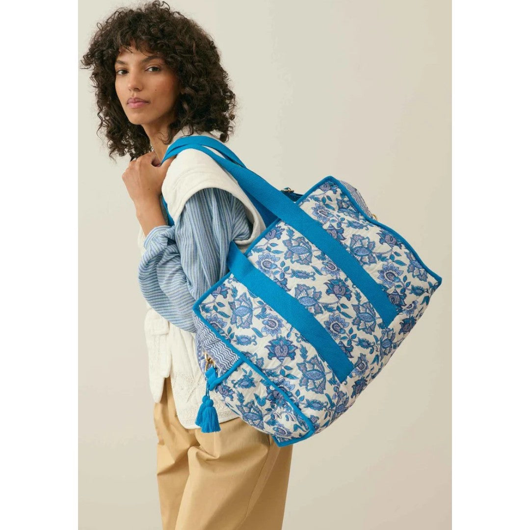 Floral Blue Garden Bag - Large