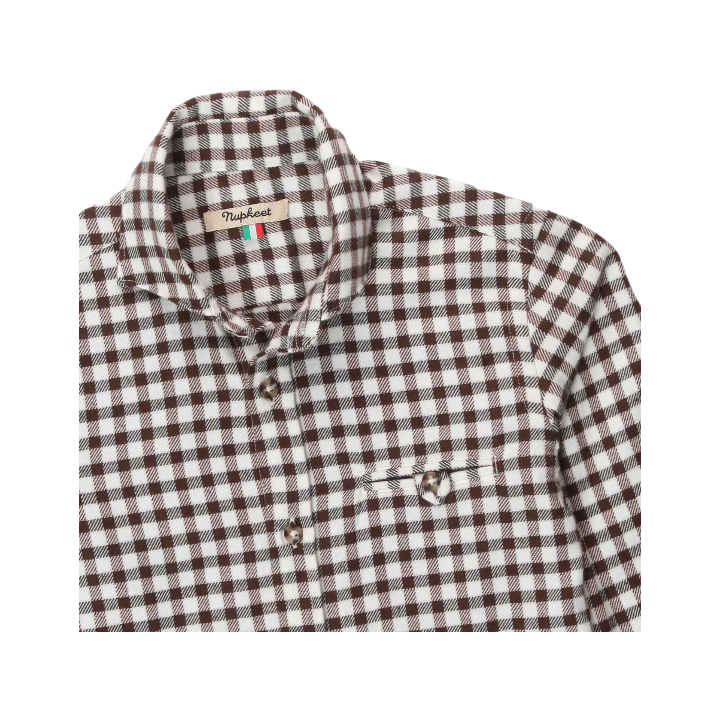Boy L/s French Collar Shirt - White &amp; Red