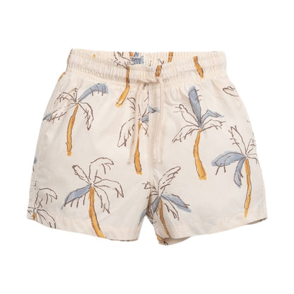 Blue Sleeveless Jersey T-shirt &amp; Palm Trees Swim Shorts