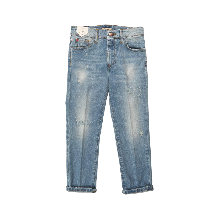 Boy Five Pockets Denim Pants - Light Blue