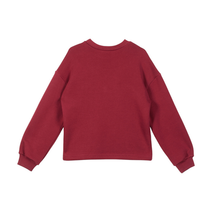 Burgundy Organic Cotton Sweatshirt with Bows
