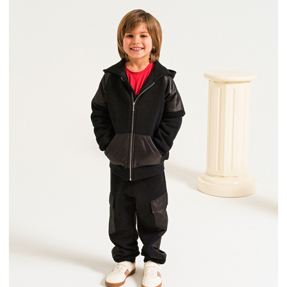 Black Hooded Jacket &amp; Organic Cotton Sweatpants