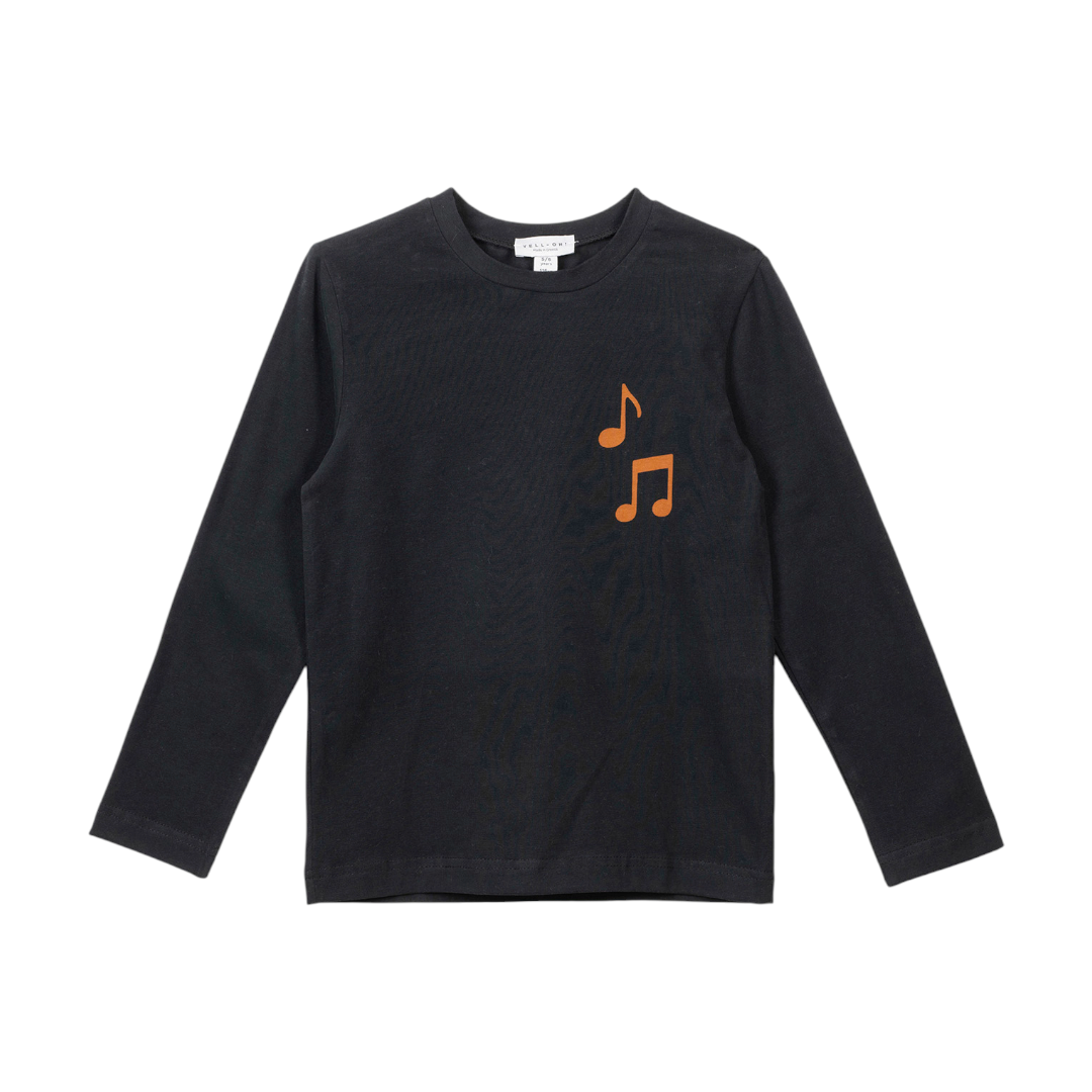 Black Music Print Full Sleeves T-shirt