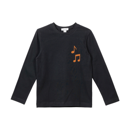 Black Music Print Full Sleeves T-shirt