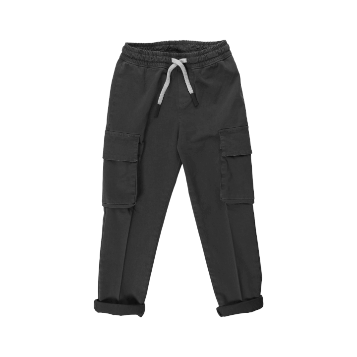Boy Long Pants W/elastic Waist - Black