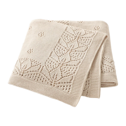 Ayla Knit Baby Blanket - Camel
