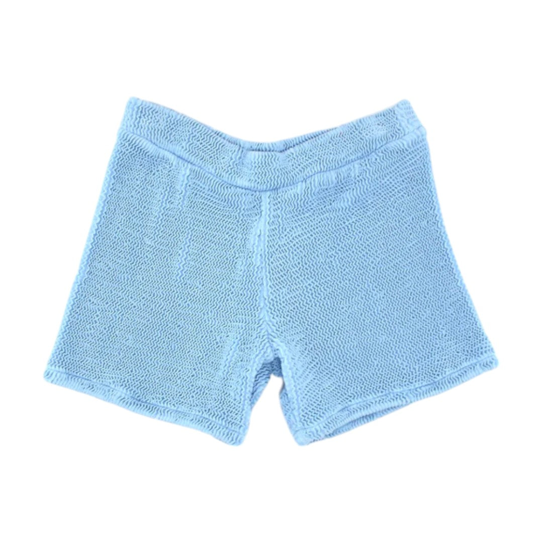 Biza Swim Shorts Blue Crinkle Fabric