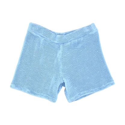 Biza Swim Shorts Blue Crinkle Fabric