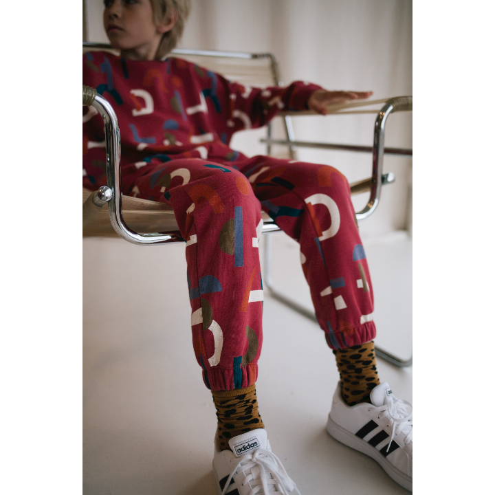 Red Abstract sweater & pants