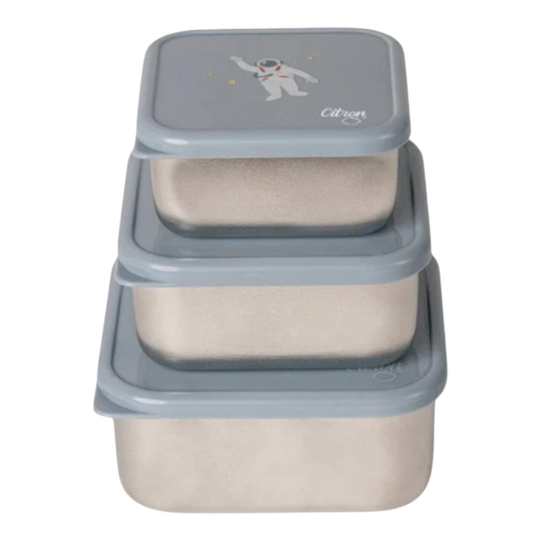 Stackable Stainless steel Lunchbox - Set of 3 - Spaceship