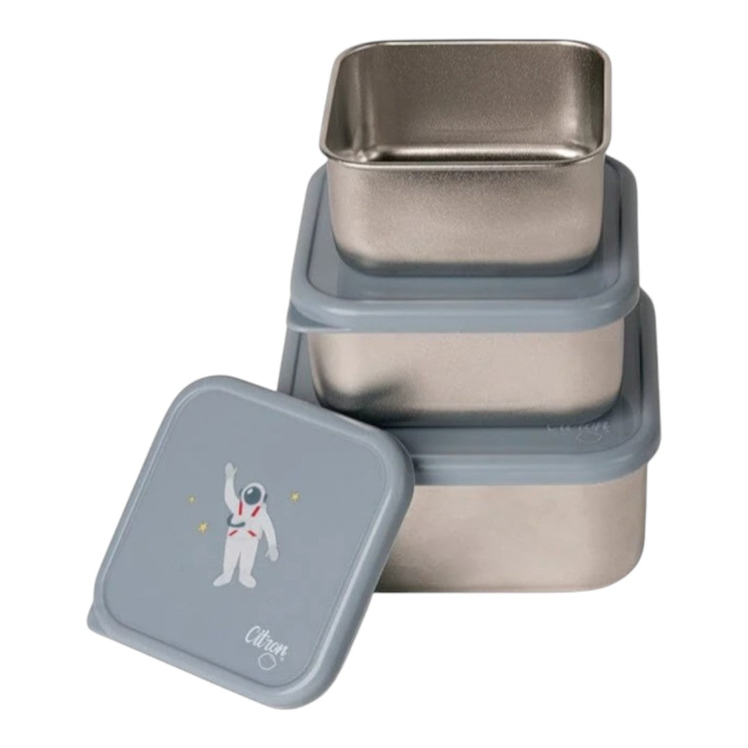 Stackable Stainless steel Lunchbox - Set of 3 - Spaceship