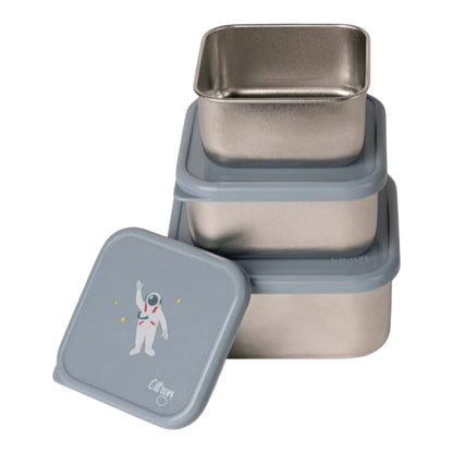 Stackable Stainless steel Lunchbox - Set of 3 - Spaceship