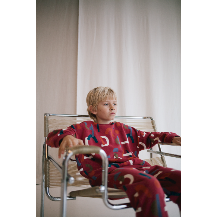 Red Abstract sweater & pants