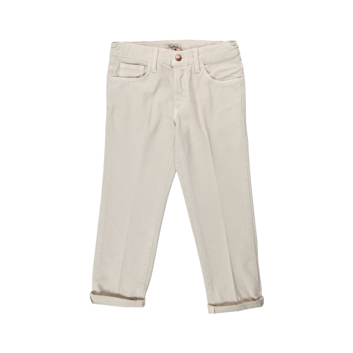 Boy Five Pockets Long Pants - White