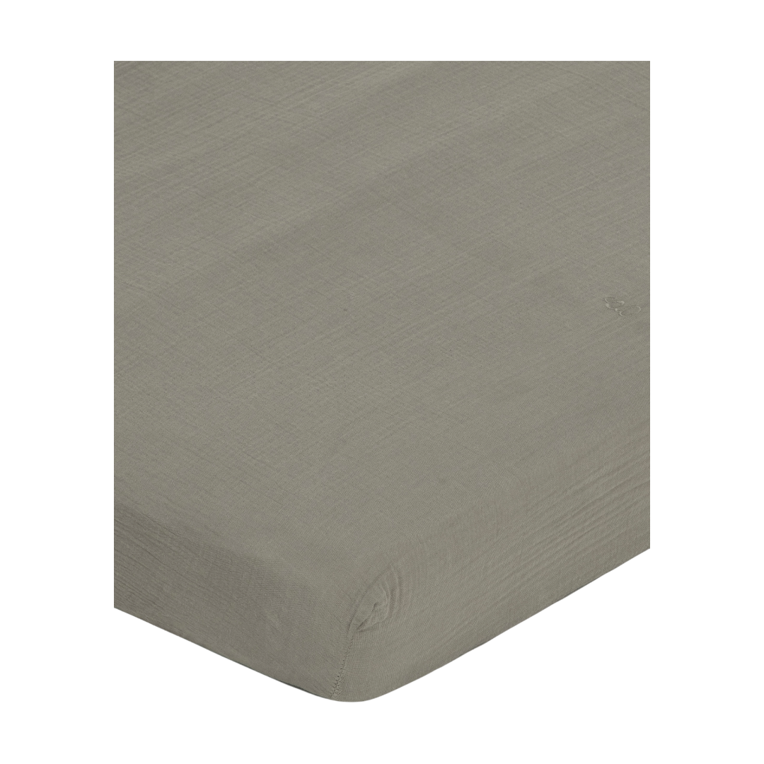 Geranium Muslin Fitted Sheet Double