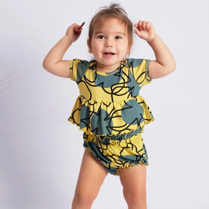 Flowers Yellow Onesie & Bloomer