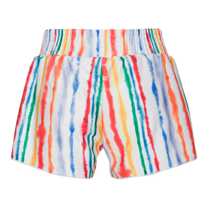 Girls Sunset Watercolor Stripes Swimsuit &amp; Trunks