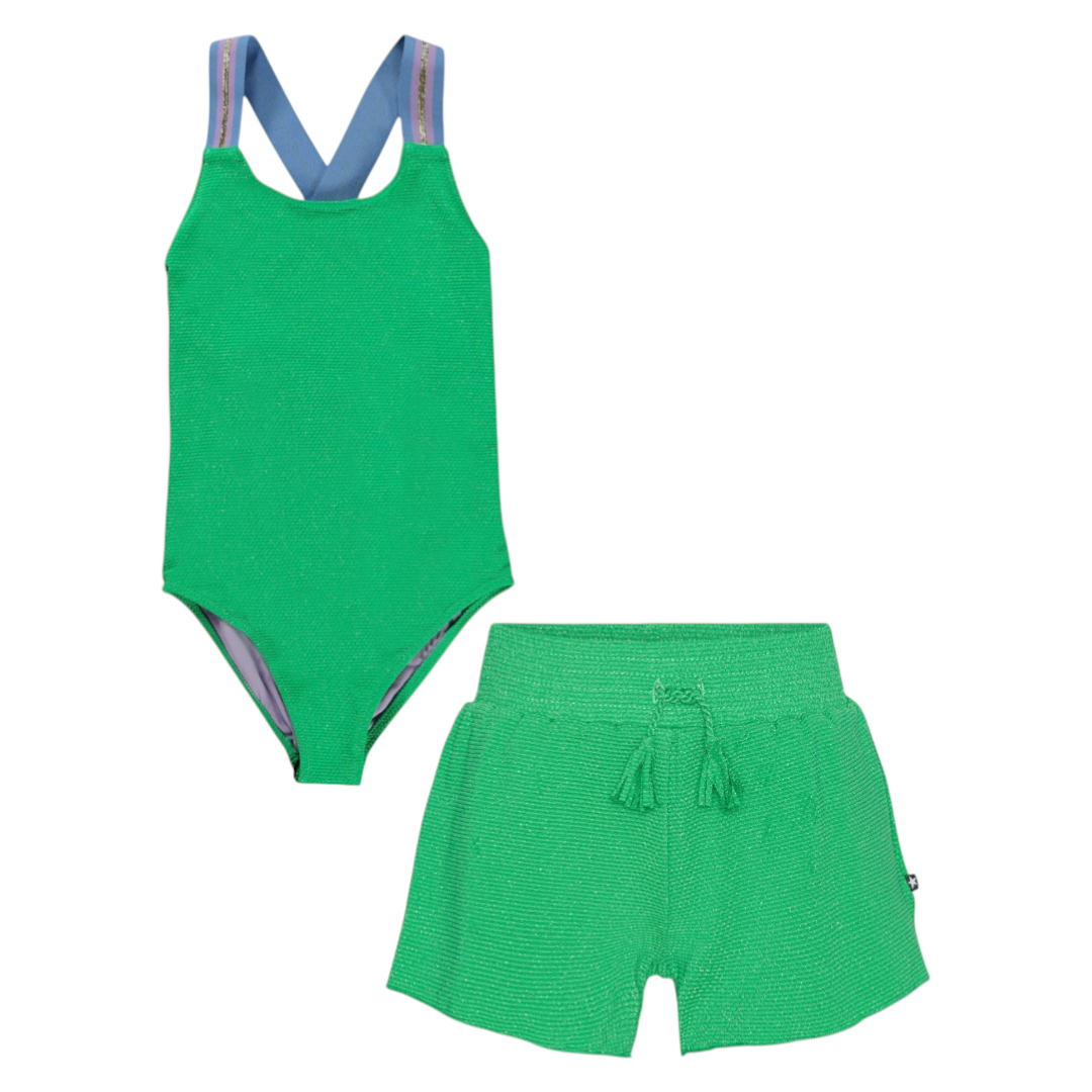 Girls Emerald Shine Swimsuit &amp; Trunks