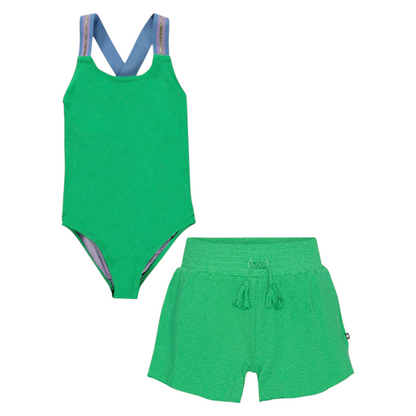 Girls Emerald Shine Swimsuit &amp; Trunks