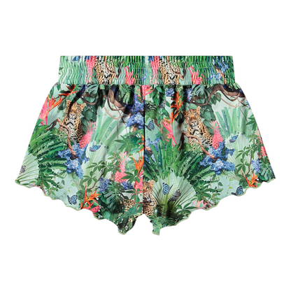 Girls Green Tropical Swimsuit &amp; Shorts Set