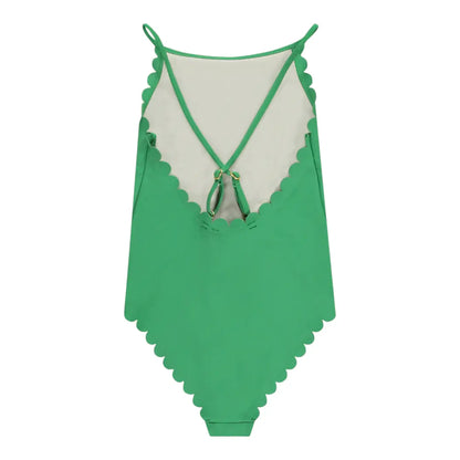 Girls Garden Green Swimsuit &amp; Bright Green Trunks Molo