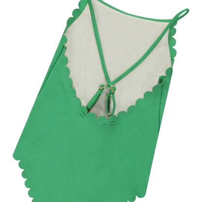 Girls Garden Green Swimsuit &amp; Bright Green Trunks Molo