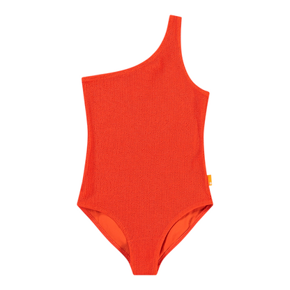 Girls One-Shoulder Strawberry Hot Swimsuit