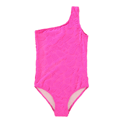 Girls Tropical Fruit Terry Swimsuit &amp; Shorts Set