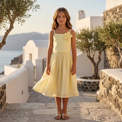 Girls Clia Daisies Sunshine Top &amp; Alba Layers Skirt Set YELL OH!