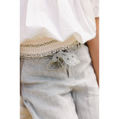 Girls Hand Embroidered Top &amp; 100% Linen Embroidery Trousers