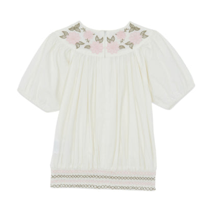 Girls Hand Embroidered Top &amp; 100% Linen Embroidery Trousers