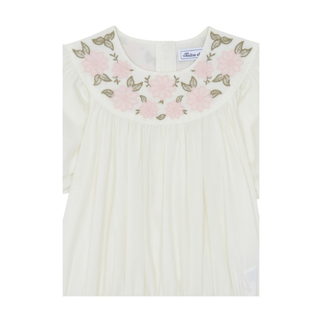 Girls Hand Embroidered Top &amp; 100% Linen Embroidery Trousers