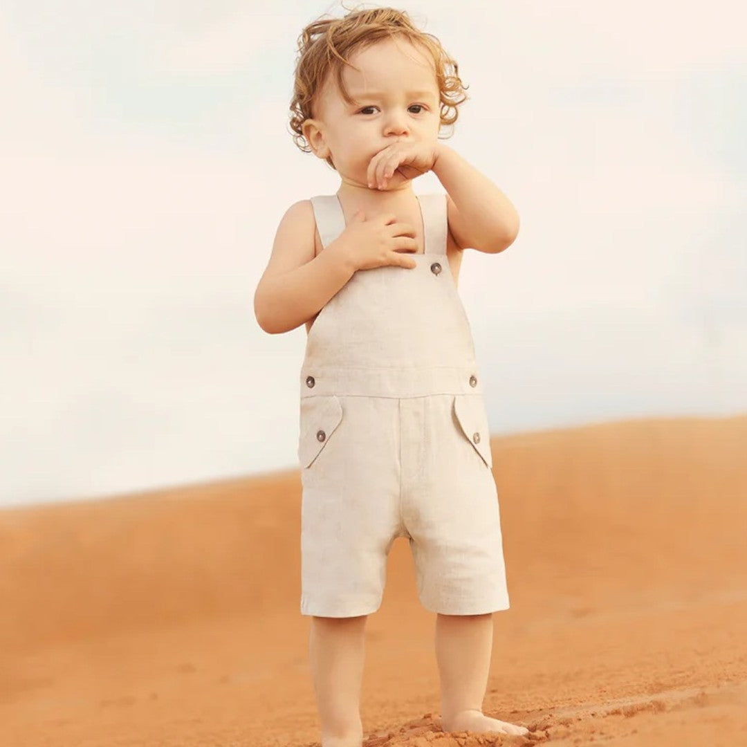 100% Linen Jumpsuit - Beige