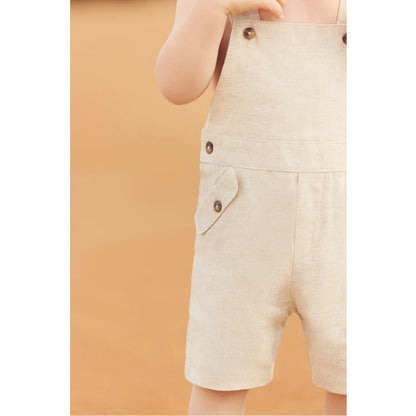 100% Linen Jumpsuit - Beige