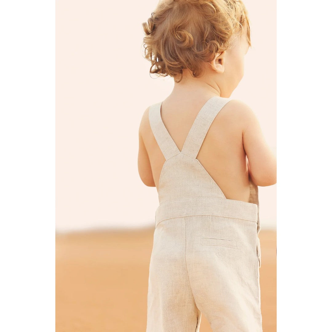 100% Linen Jumpsuit - Beige