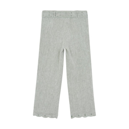 Girls Hand Embroidered Top &amp; 100% Linen Embroidery Trousers