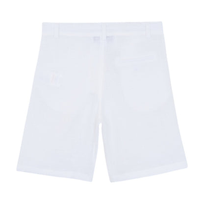 100% White Linen Chinese Collar Shirt &amp; White Shorts