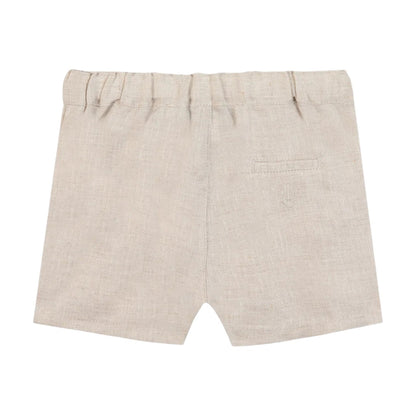 100% White Linen Baby Shirt &amp; Beige Shorts