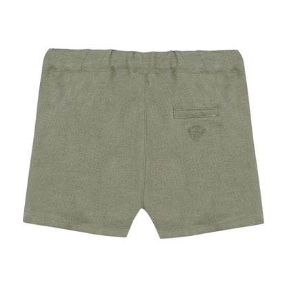 100% White Linen Baby Shirt &amp; Green Shorts