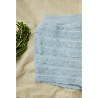 Baby Terry Stripes Shorts Set - Sky Blue