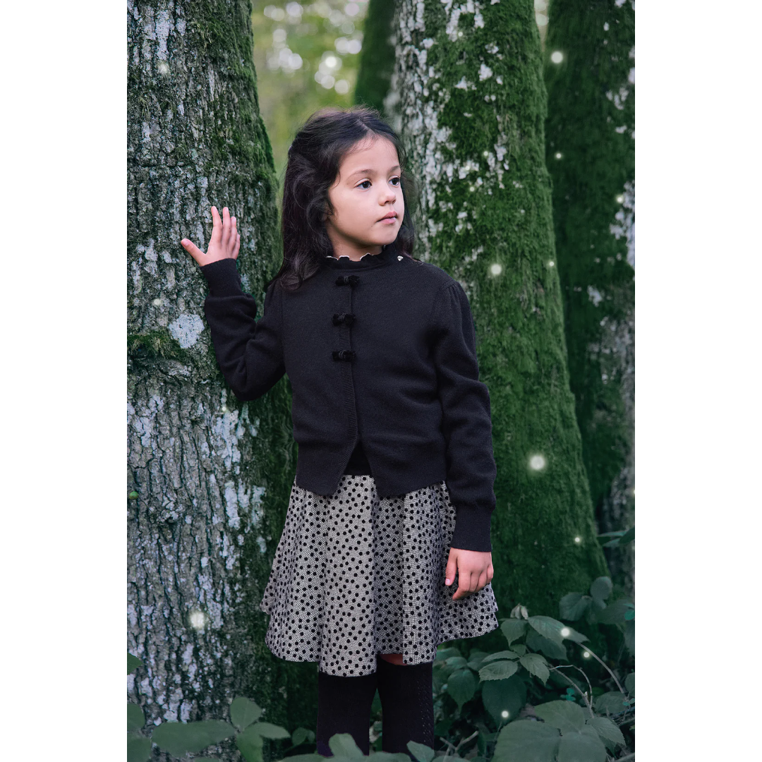 Black Velvet Bow Cardigan