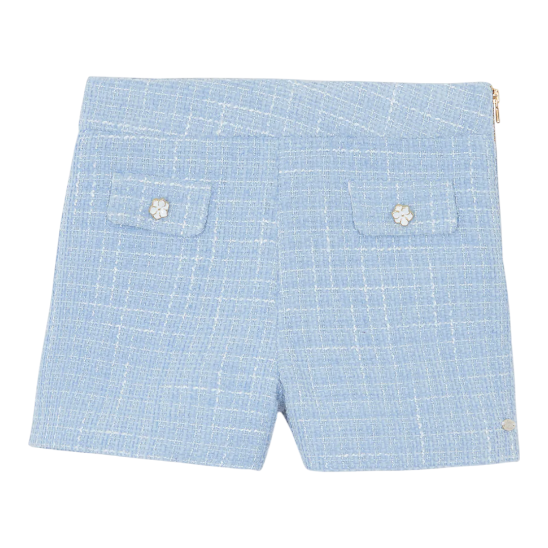Blue Cloud Tweed Shorts