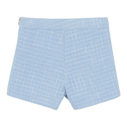 Blue Cloud Tweed Shorts