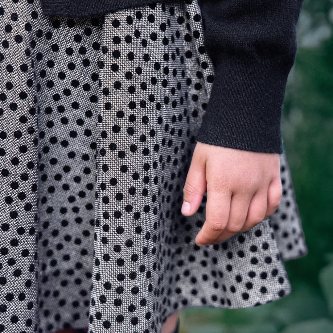 Pearl Grey Polka Skirt