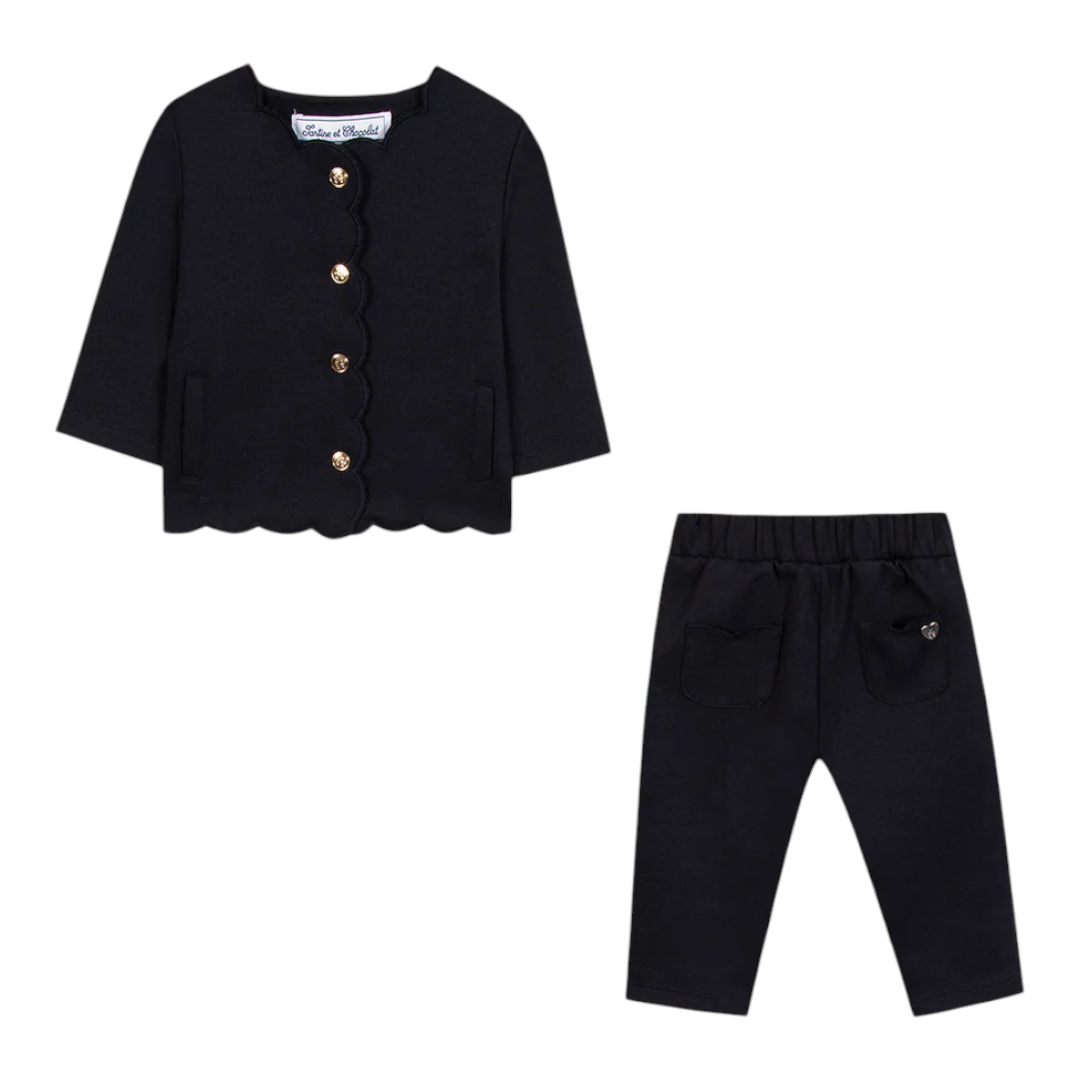 Navy Mini Chic Scallop Set