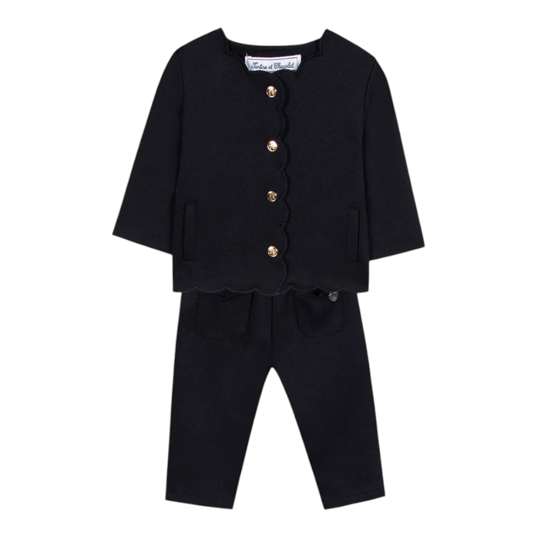 Navy Mini Chic Scallop Set