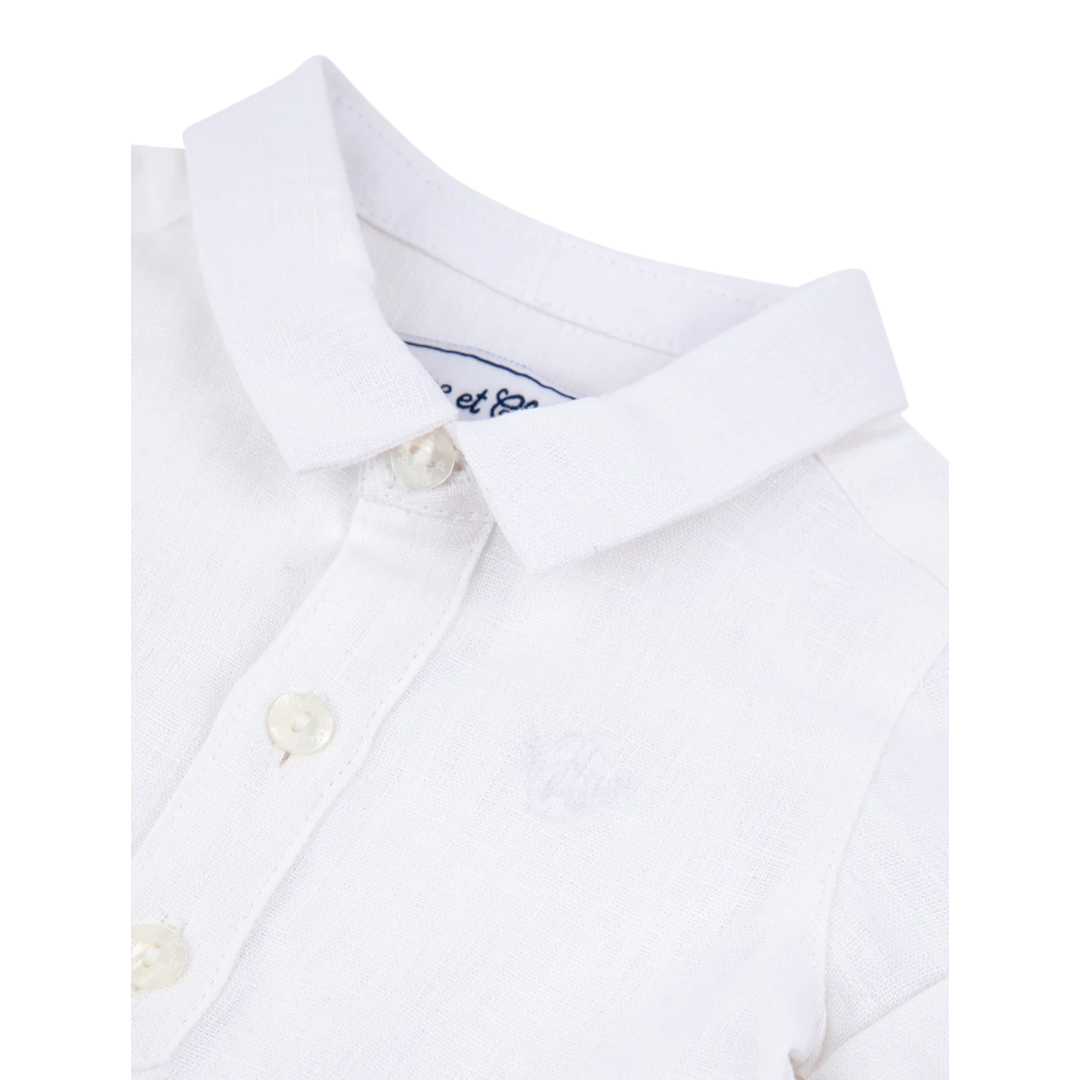 Boys White Linen Shirt