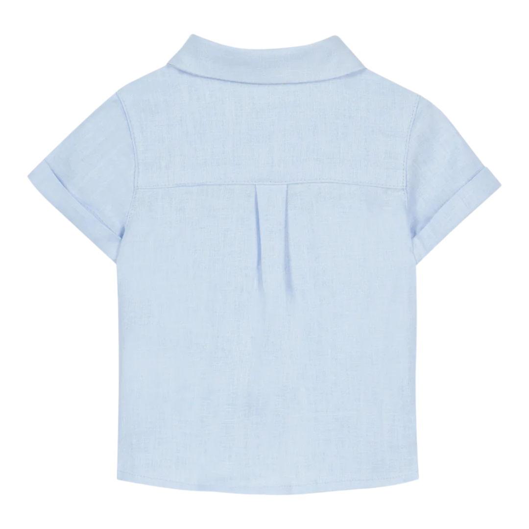 Boys Sky Blue Linen Shirt